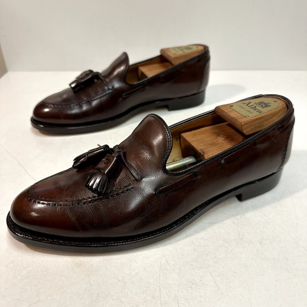 FULLY RESOLED Alden x Brooks Brothers 771 Brown Calfskin Tassel Loafer USA 9.5 C - Picture 7 of 12